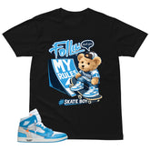 Graphic Tee to Match Air Jordan 1 Off White UNC | Skate Boy Shirt | Zadago