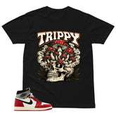 Graphic Tee Trippy Skull | Matching Jordan 1 Union LA Chicago Shadow | Zadago