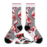 Greater China Sneaker Match Socks ā Air Jordan 7 Retro Greater China Inspired Mid-Calf Crew Socks