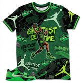 Greatest Of All Time All Over Print Shirt Match Travis Scott x Air Jordan Jumpman Green Spark