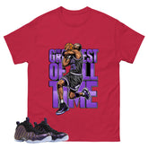 Greatest Of All Time Graphic Tee, Shirt to Match Air Foamposite One Eggplant, Air Foamposite Unisex Purple Shirt