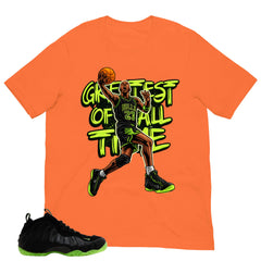 Greatest Of All Time Shirt - Match Air Foamposite One Black Volt