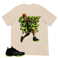 Greatest Of All Time Shirt - Match Air Foamposite One Black Volt