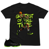 Greatest Of All Time Shirt - Match Air Foamposite One Black Volt