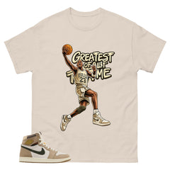Greatest Of All Time Shirt - Match Cream Wmns Air Jordan 1 Khaki