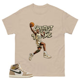 Greatest Of All Time Shirt - Match Cream Wmns Air Jordan 1 Khaki