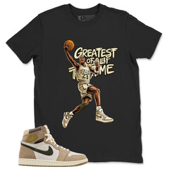 Greatest Of All Time Shirt - Match Cream Wmns Air Jordan 1 Khaki