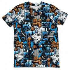 Greatest Of All Time All Over Print Shirt Match Air Jordan 14 Black University Blue