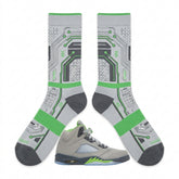 Green Bean Socks ā Air Jordan 5 Retro Inspired Mid-Calf Unisex Crew Socks