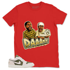 Green Medium Olive 1s Zadago Shirt Daaamn Sneaker Graphic
