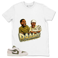 Green Medium Olive 1s Zadago Shirt Daaamn Sneaker Graphic