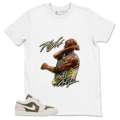 Green Medium Olive 1s Zadago Shirt Flight Victory MJ Graphic