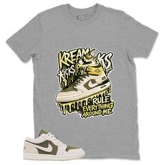 Green Medium Olive 1s Zadago Shirt Kream Kicks Graphic