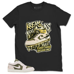 Green Medium Olive 1s Zadago Shirt Kream Kicks Graphic