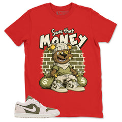 Green Medium Olive 1s Zadago Shirt Save That Money Graphic