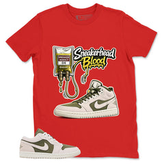 Green Medium Olive 1s Zadago Shirt Sneakerhead Blood Graphic
