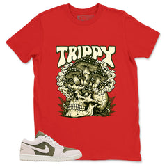Green Medium Olive 1s Zadago Shirt Trippy Skull Graphic