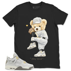 Grey Photon Dust 4s Zadago Shirt Play Hard Bear Graphic