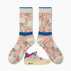 Guava Ice Socks – Union LA x Air Jordan 4 Retro Inspired Mid-Calf Unisex Crew Socks