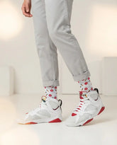 Hare Sneaker Match Socks ā Air Jordan 7 Retro 2015 Hare Inspired Mid-Calf Crew Socks