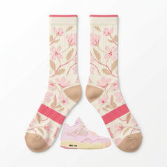 Iced Carmine Sneaker Match Socks – Retro 4 Inspired Mid-Calf Crew Socks
