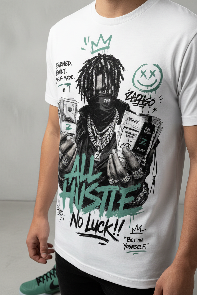 Mockup - All Hustle No Luck Tee x Nike Kobe 4 Protro Girl Dad