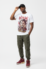 Mockup - Hold My Own Graphic Tee worn by male model with Air Jordan 3 Bin23
