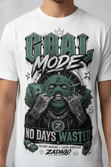 Goal Mode No Days Wasted Graphic Tee - Zoomed chest mockup