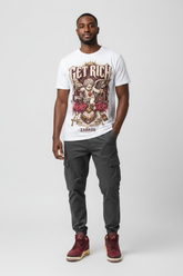 Get Rich Money Talk Graphic Tee mockup - male model streetwear editorial