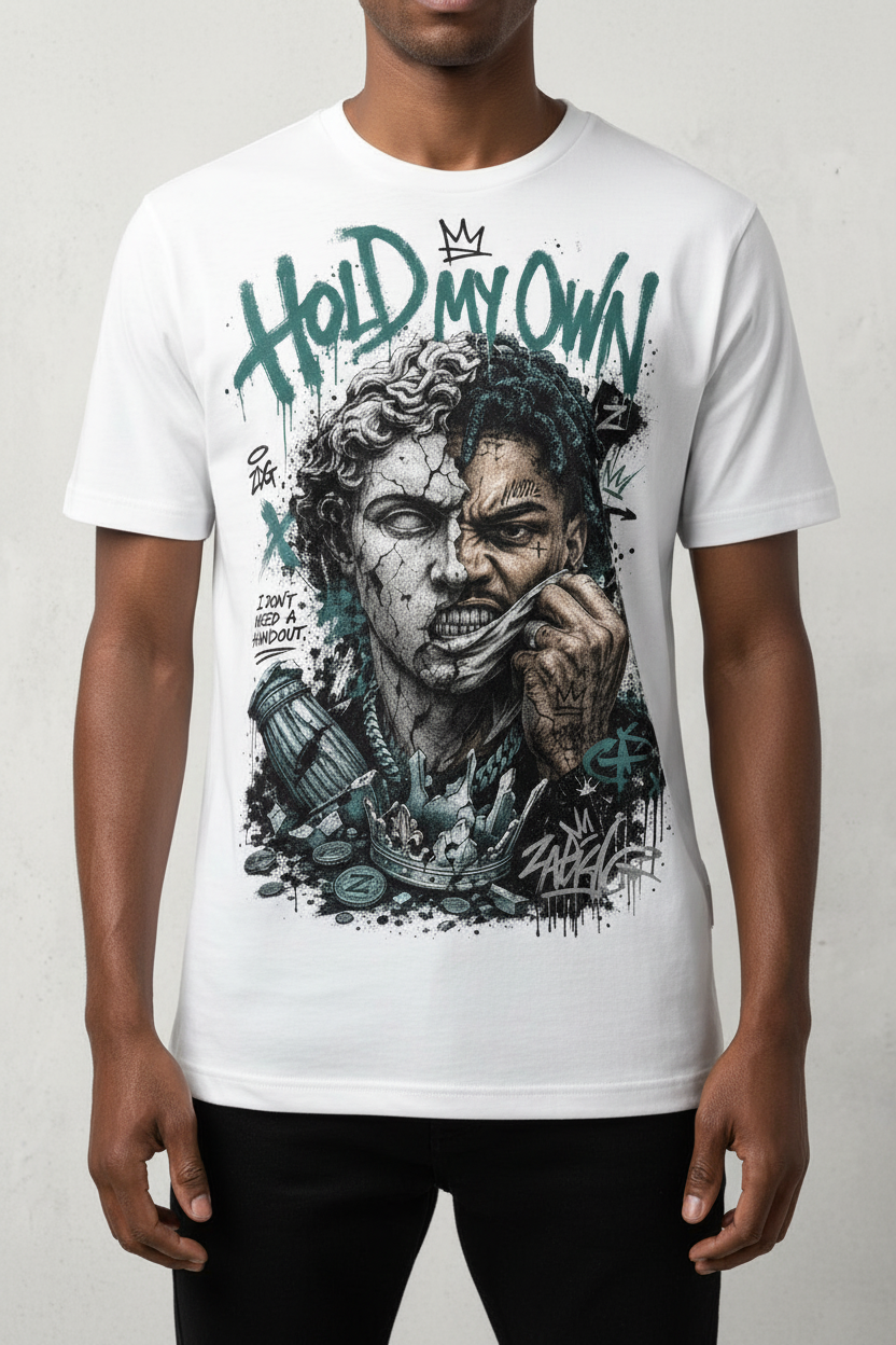 Hold My Own Graphic Tee - Zoomed chest mockup