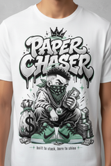 Paper Chaser Graphic Tee - Zoomed chest mockup
