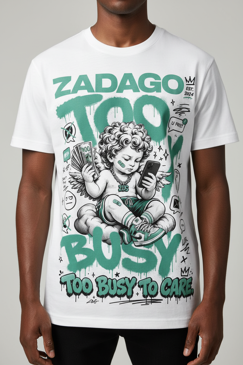 Mockup Zoomed - Too Busy To Care Graphic Tee Kobe 4 Protro Girl Dad