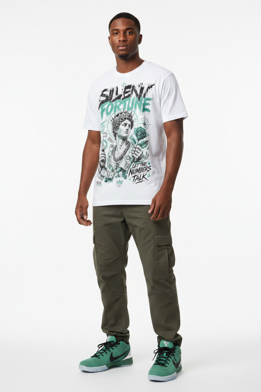 Silent Fortune Graphic Tee - Kobe 4 Protro Girl Dad mockup