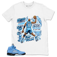 Graphic Tee Jordan 23 All Star Shirt - Matching Air Jordan 5 Retro SE UNC