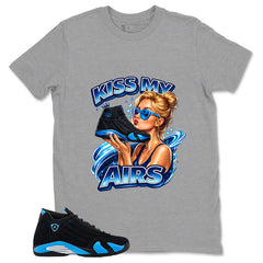 Kiss My Airs Shirt- Match Air Jordan 14 Black University Blue 2026