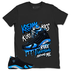 Kream Kicks Shirt- Match Air Jordan 14 Black University Blue 2026
