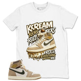 Kream Kicks Shirt - Match Cream Wmns Air Jordan 1 Khaki