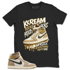 Kream Kicks Shirt - Match Cream Wmns Air Jordan 1 Khaki