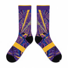 Lakers Socks – Air Jordan 4 Inspired Mid-Calf Unisex Crew Socks