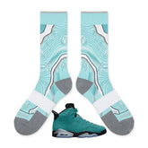 Light Aqua Socks ā Air Jordan 6 Retro Inspired Mid-Calf Unisex Crew Socks