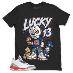 Lucky 13 Little Jason Shirt - Match Blue Air Jordan 3 Knicks