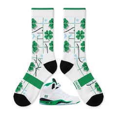 Lucky Green Socks – Air Jordan 5 Inspired Mid-Calf Unisex Crew Socks