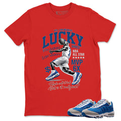 Lucky Shoes MJ Graphic Tee, Shirt to Match Air Max 95 Big Bubble Blue, Air Max 95 Big Bubble Blue Lawson Unisex Shirt
