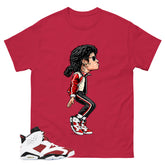 M.Jackson Tiptoe Shirt - Match White Air Jordan 6 Carmine