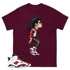 M.Jackson Tiptoe Shirt - Match White Air Jordan 6 Carmine
