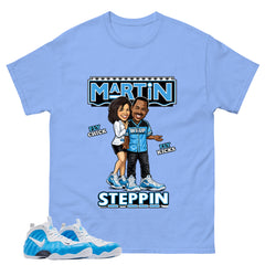 Martin Steppin Graphic Tee, Shirt to Match Air Foamposite Pro University Blue, Air Foamposite Unisex Blue Shirt