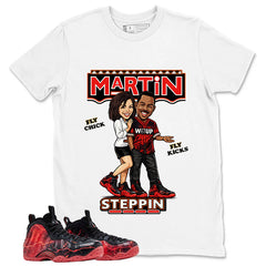 Martin Steppin Graphic Tee, Shirt to Match Air Foamposite Stranger Things, Air Foamposite Unisex Blue Shirt