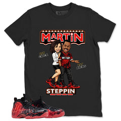 Martin Steppin Graphic Tee, Shirt to Match Air Foamposite Stranger Things, Air Foamposite Unisex Blue Shirt