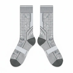 Metallic Silver Socks – Air Jordan 6 x Paris Saint-Germain Inspired Mid-Calf Unisex Crew Socks