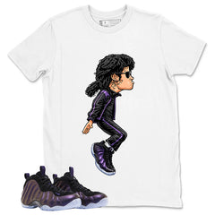 Michael Jackson Tiptoe Graphic Tee, Shirt to Match Air Foamposite One Eggplant, Air Foamposite Unisex Purple Shirt